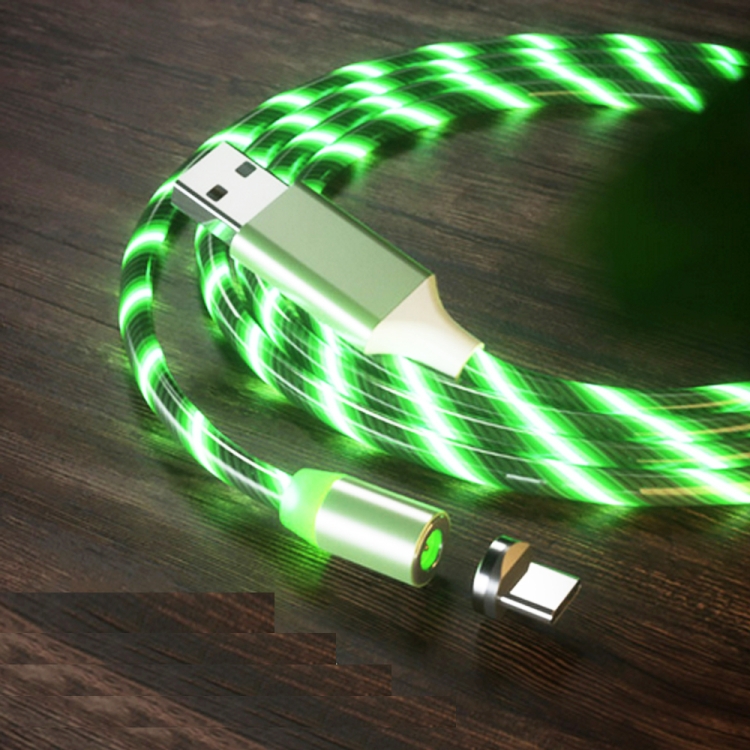 

USB to Type-C / USB-C Magnetic Suction Colorful Streamer Mobile Phone Charging Cable, Length: 2m(Green Light)