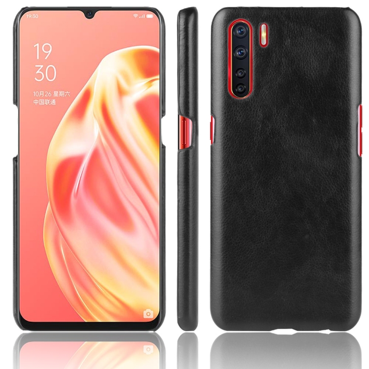 

For OPPO A91 Shockproof Litchi Texture PC + PU Case(Black)