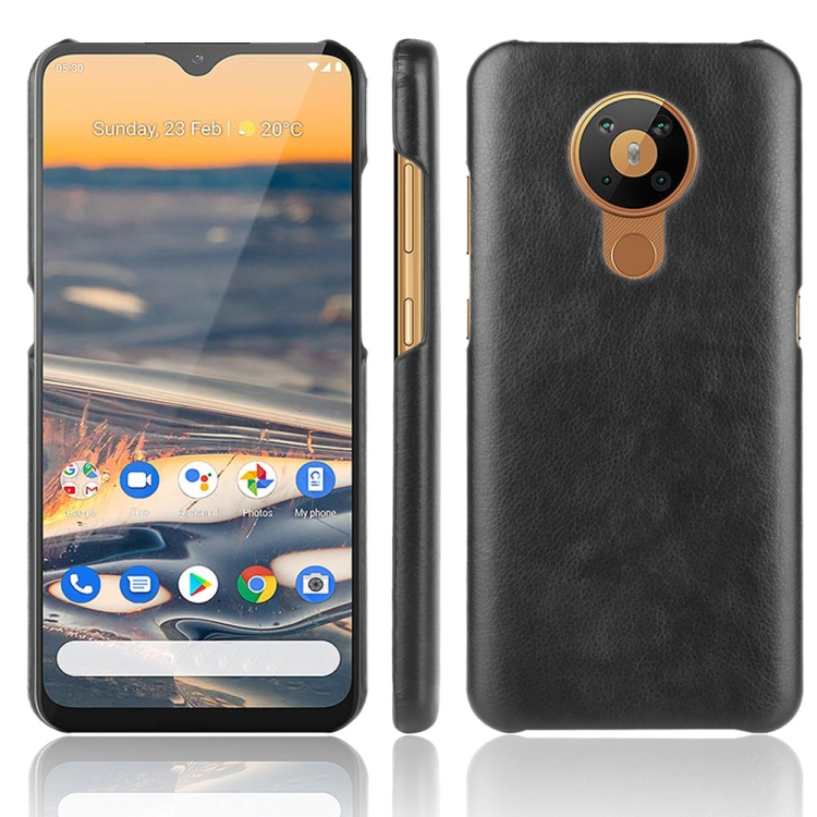 

For Nokia 5.3 Shockproof Litchi Texture PC + PU Case(Black)
