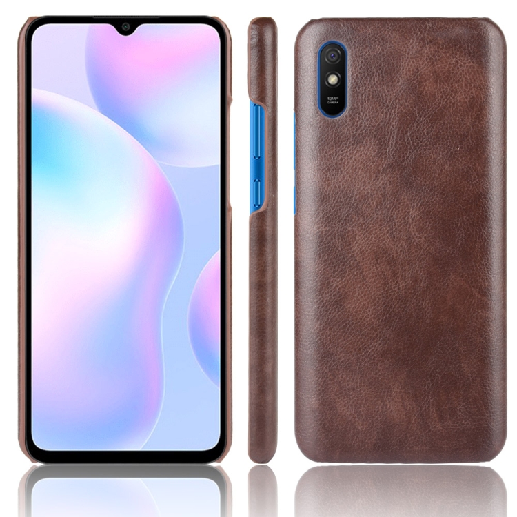 

For Xiaomi Redmi 9A Shockproof Litchi Texture PC + PU Case(Brown)