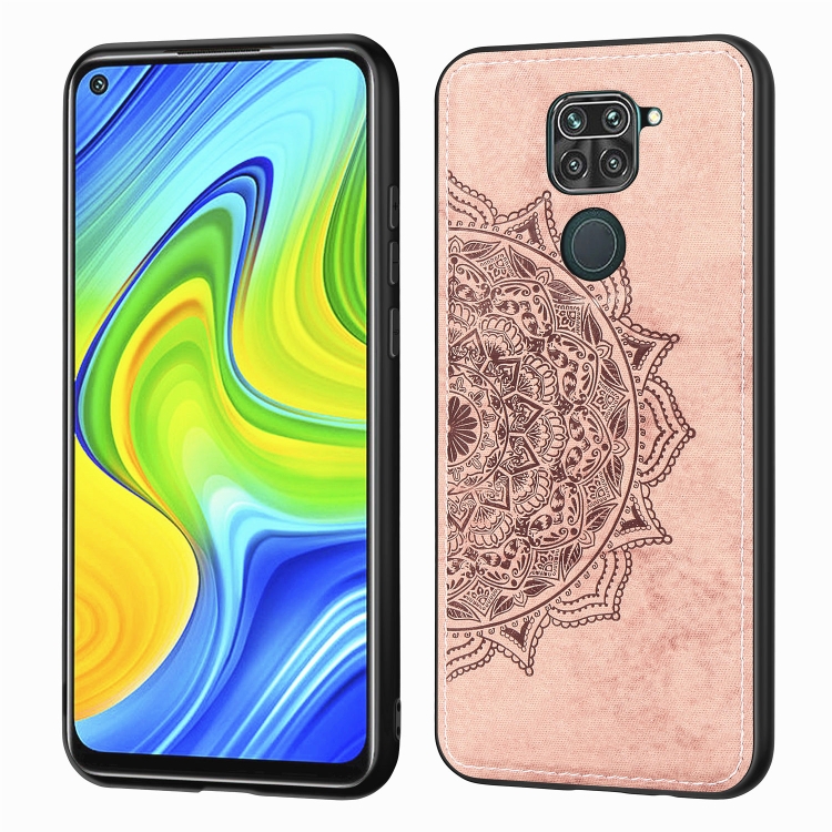 Sunsky Para Xiaomi Redmi 10x Note 9 4g Mandala Funda De Tela En Relieve Pc Tpu Funda Para Teléfono Móvil Con Función Magnética Y Correa De Mano Oro Rosa