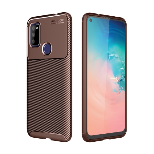 

For Samsung Galaxy M51 Carbon Fiber Texture Shockproof TPU Case(Brown)