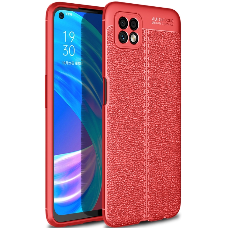 

For OPPO A72 Litchi Texture TPU Shockproof Case(Red)