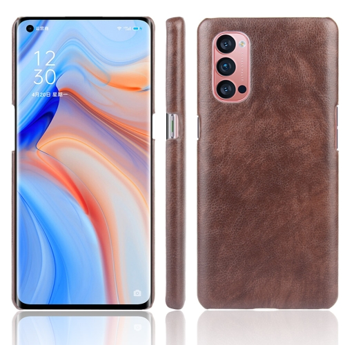 

For OPPO Reno4 Pro Shockproof Litchi Texture PC + PU Case(Brown)