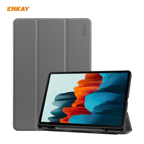 

ENKAY ENK-8011 PU Leather + TPU Smart Case with Pen Slot for Samsung Galaxy Tab S7 11.0 T870 / T875(Grey)