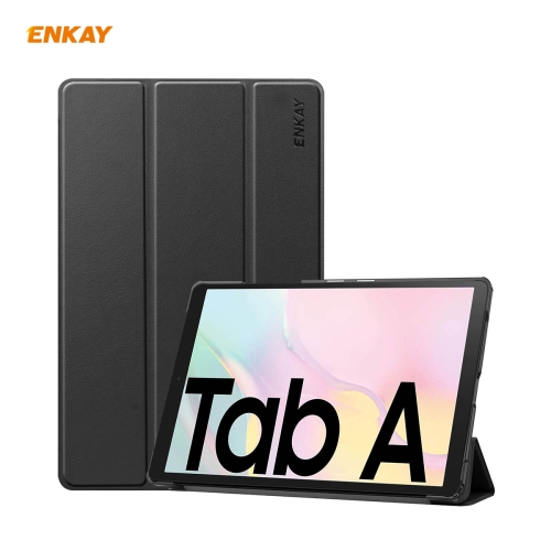 

ENKAY ENK-8009 For Samsung Galaxy Tab A7 10.4 2020 T500 / T505 PU Leather + Plastic Smart Case with Three-folding Holder(Black)