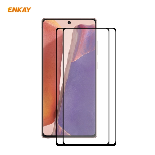 

2 PCS For Samsung Galaxy Note 20 ENKAY Hat-Prince Full Glue 0.2mm 9H 2.5D Tempered Glass Full Coverage Film Support Fingerprint Unlock