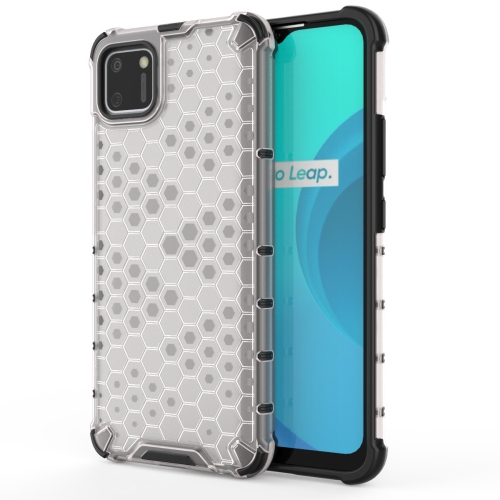 

For OPPO Realme C15 Shockproof Honeycomb PC + TPU Case(White)