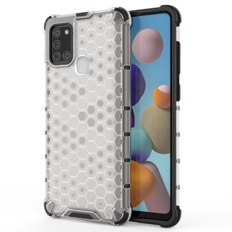 

For Samsung Galaxy A21S Shockproof Honeycomb PC + TPU Case(White)