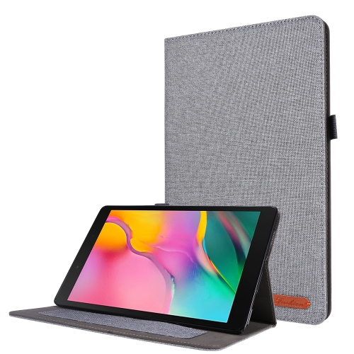 

For Samsung Galaxy Tab A7 (2020) Horizontal Flip TPU + Fabric PU Leather Protective Case with Card Slots & Holder(Grey)