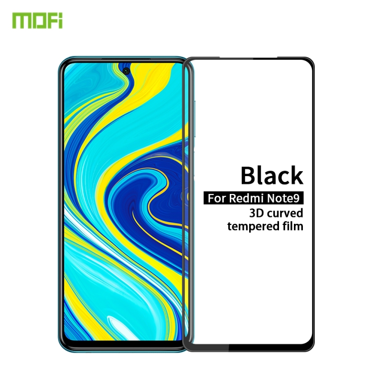 

For Xiaomi Redmi Note 9/10X 4G MOFI 9H 3D Explosion-proof Curved Screen Tempered Glass Film(Black)
