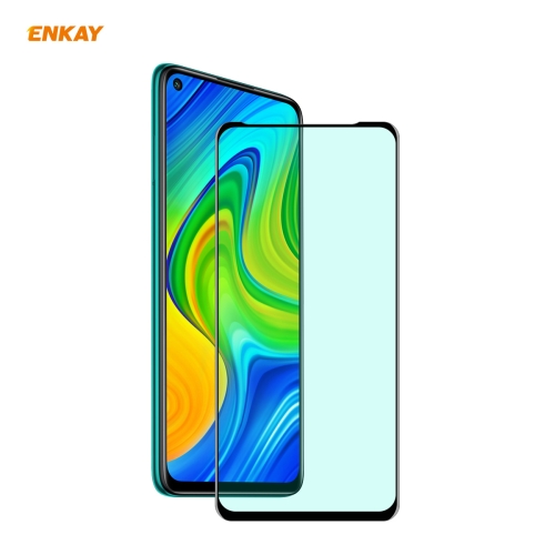 

ForRedmi 10X 4G / Redmi Note 9 ENKAY Hat-Prince 0.26mm 9H 6D Curved Full Screen Eye Protection Green Film Tempered Glass Protector