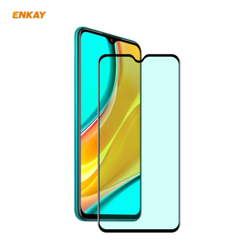 

For Xiaomi Redmi 9 / 9A / 9C ENKAY Hat-Prince 0.26mm 9H 6D Curved Full Screen Eye Protection Green Film Tempered Glass Protector