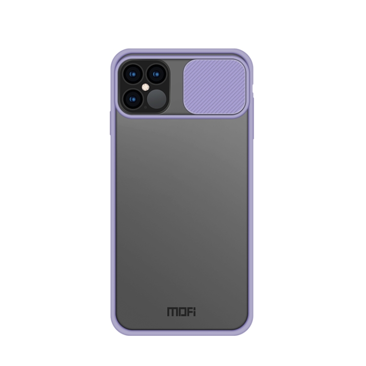 

For iPhone 12 / 12 Pro MOFI Xing Dun Series Translucent Frosted PC + TPU Privacy Anti-glare Shockproof All-inclusive Protective Case(Purple)