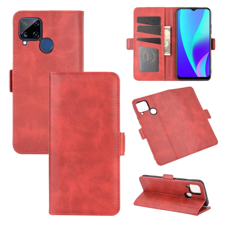 

For OPPO Realme C15 Dual-side Magnetic Buckle Horizontal Flip Leather Case with Holder & Card Slots & Wallet(Red)