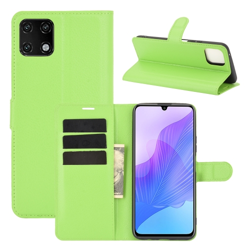 

For Huawei Enjoy 20 Litchi Texture Horizontal Flip Protective Case with Holder & Card Slots & Wallet(Green)