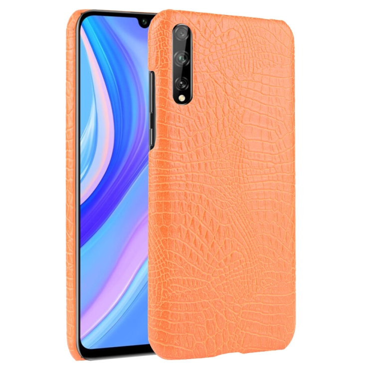 

For Huawei P Smart S Shockproof Crocodile Texture PC + PU Case(Orange)