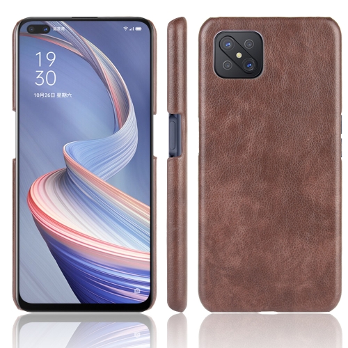 

For Oppo Reno4 Z 5G/A92S Shockproof Litchi Texture PC + PU Case(Brown)