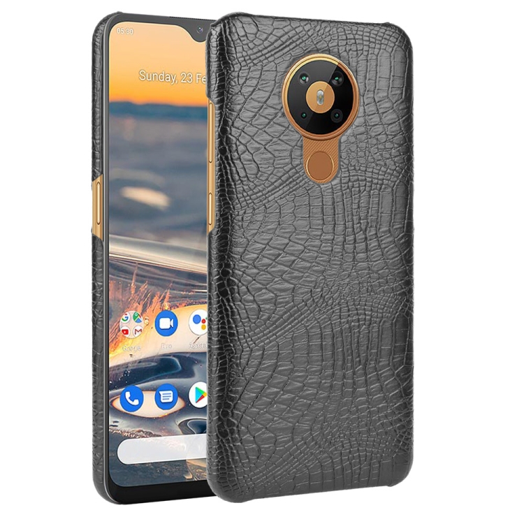 

For Nokia 5.3 Shockproof Crocodile Texture PC + PU Case(Black)