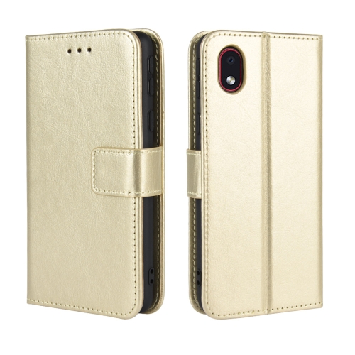 

For Samsung Galaxy A01 Core / M01 Core Retro Crazy Horse Texture Horizontal Flip Leather Case with Holder & Card Slots & Lanyard(Gold)