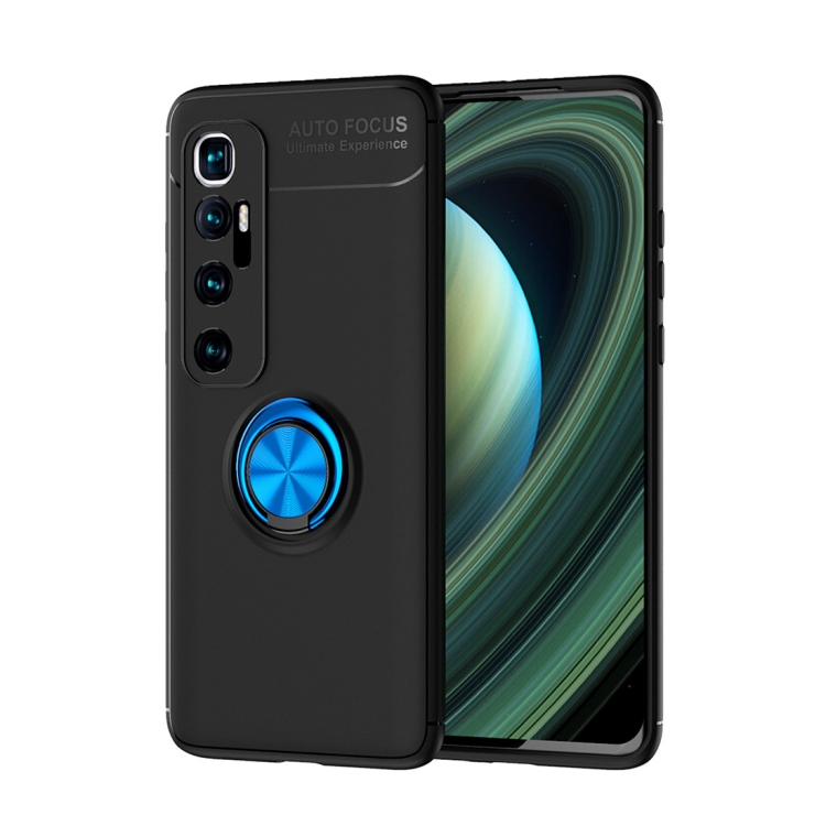 

For Xiaomi Mi 10 Ultra Metal Ring Holder 360 Degree Rotating TPU Case(Black+Blue)