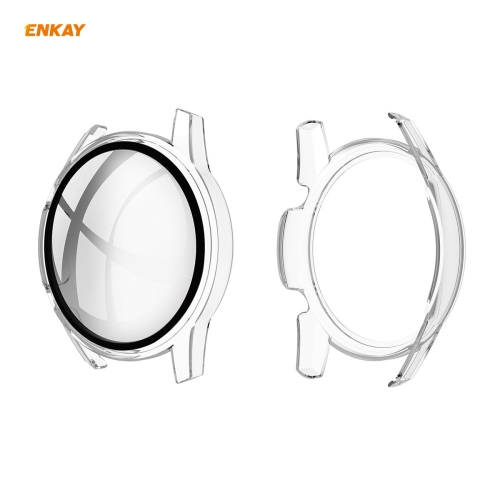 

For Huawei Watch GT 2 42mm ENKAY Hat-Prince ENK-AC8201 Full Coverage PC Frosted Case + 9H Tempered Glass Protector(Transparent)