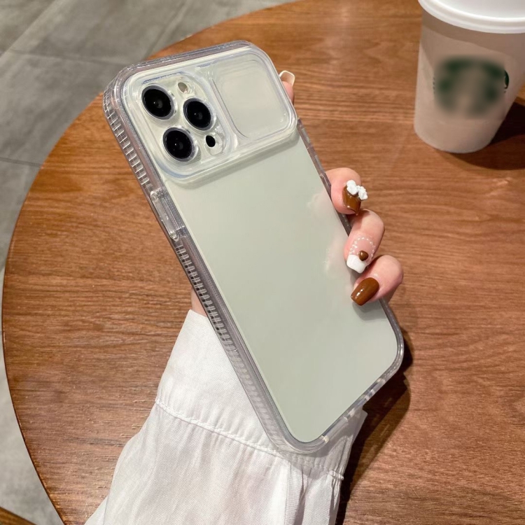 

3 in 1 TPU + PC Transparent Phone Case with Sliding Camera Cover For iPhone 13(Transparent)