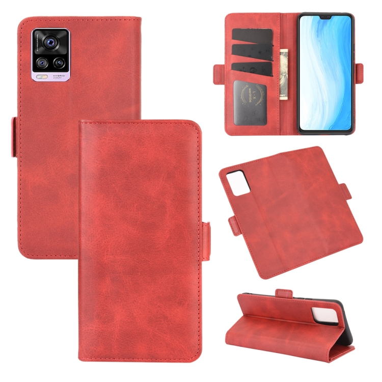 

For Vivo S7 5G Dual-side Magnetic Buckle Horizontal Flip Leather Case with Holder & Card Slots & Wallet(Red)