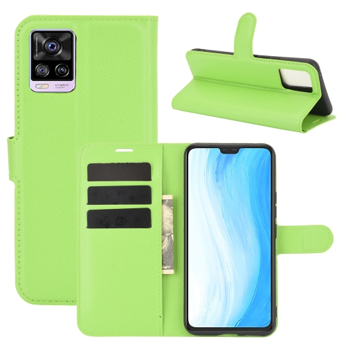 

For Vivo S7 5G Litchi Texture Horizontal Flip Protective Case with Holder & Card Slots & Wallet(Green)