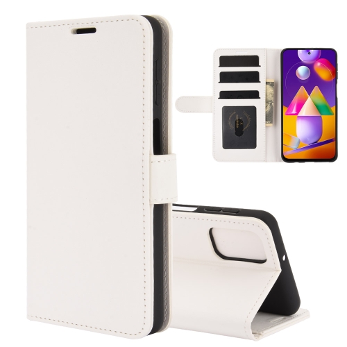 

For Samsung Galaxy M31s R64 Texture Single Horizontal Flip Protective Case with Holder & Card Slots & Wallet & Photo Frame(White)