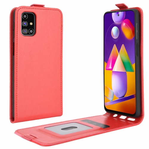 

For Samsung Galaxy M31s R64 Texture Single Vertical Flip Leather Protective Case with Card Slots & Photo Frame(Red)