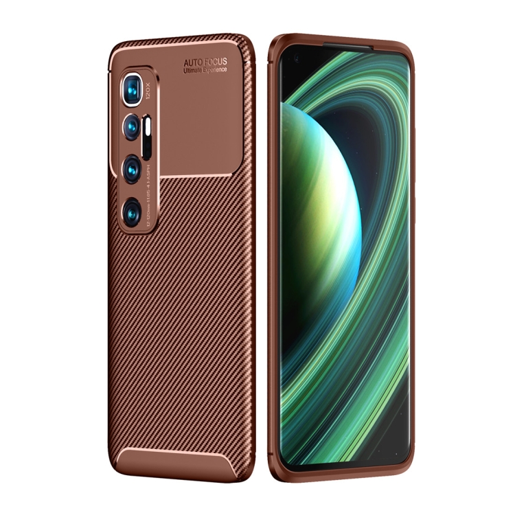 

For Xiaomi Mi 10 Ultra Carbon Fiber Texture Shockproof TPU Case(Brown)