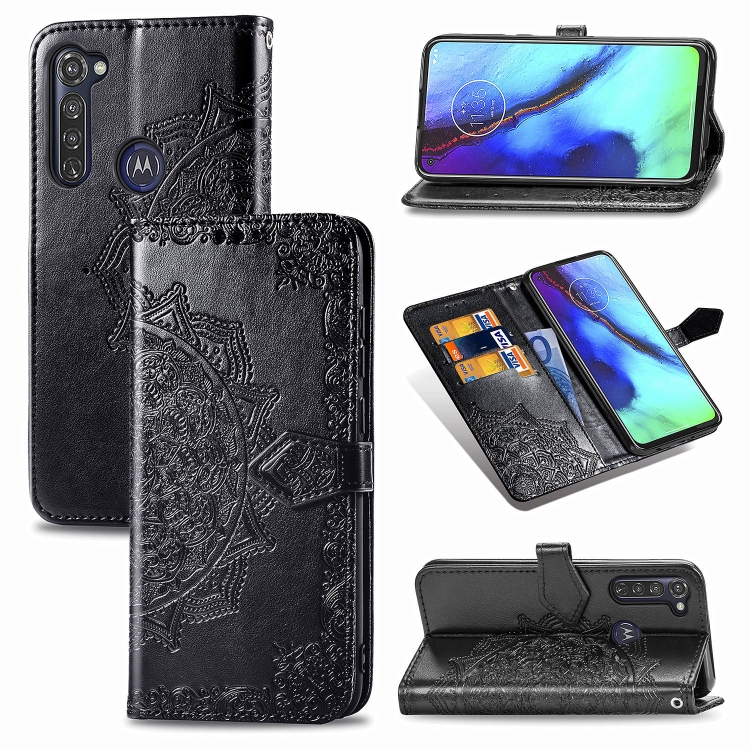 

For Motorola G Pro Mandala Flower Embossed Horizontal Flip Leather Case with Bracket / Card Slot / Wallet / Lanyard(Black)