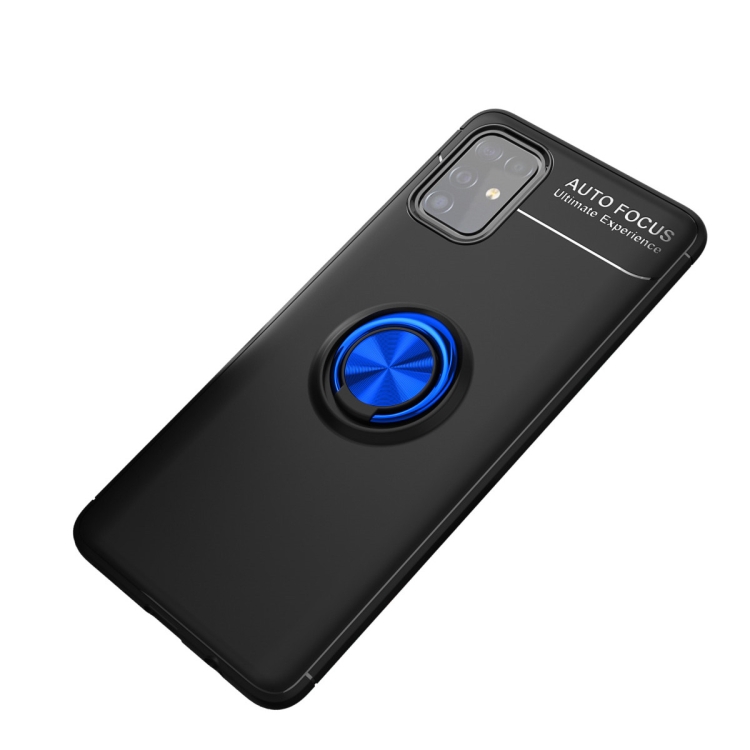 

For Samsung Galaxy M31S Metal Ring Holder 360 Degree Rotating TPU Case(Black+Blue)