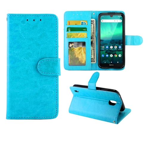 

For Nokia 1.3 Crazy Horse Texture Leather Horizontal Flip Protective Case with Holder & Card Slots & Wallet & Photo Frame(baby Blue)