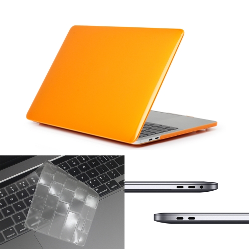 

ENKAY Hat-Prince 3 in 1 For MacBook Pro 13 inch A2289 / A2251 (2020) Crystal Hard Shell Protective Case + US Version Ultra-thin TPU Keyboard Protector Cover + Anti-dust Plugs Set(Orange)