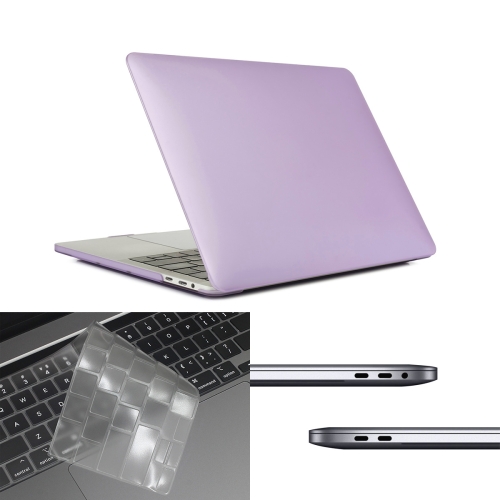 

ENKAY Hat-Prince 3 in 1 For MacBook Pro 13 inch A2289 / A2251 (2020) Matte Hard Shell Protective Case + Europe Version Ultra-thin TPU Keyboard Protector Cover + Anti-dust Plugs Set(Purple)