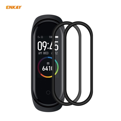 

For Xiaomi Mi Band 4 2 PCS ENKAY Hat-Prince 3D Full Screen Soft PC Edge + PMMA HD Screen Protector Film