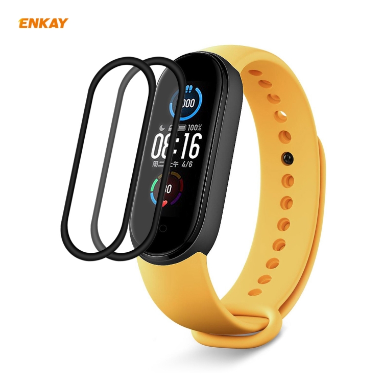 

2 PCS For Xiaomi Mi Band 5 ENKAY Hat-Prince 3D Full Screen Soft PC Edge + PMMA HD Screen Protector Film