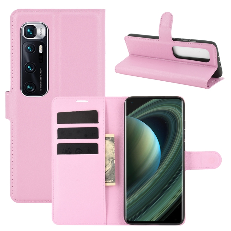 

For Xiaomi Mi 10 Ultra Litchi Texture Horizontal Flip Protective Case with Holder & Card Slots & Wallet(Pink)