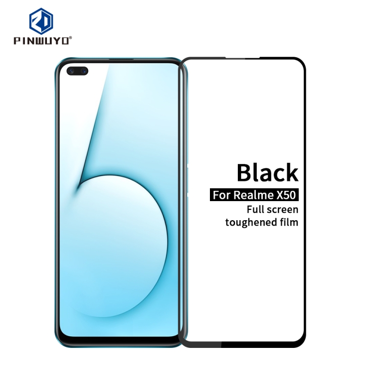 

For OPPO Realme X50 PINWUYO 9H 2.5D Full Screen Tempered Glass Film(Black)