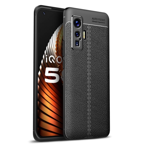 

For VIVO IQOO 5 Pro Litchi Texture TPU Shockproof Case(Black)