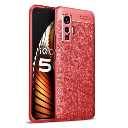 

For VIVO IQOO 5 Pro Litchi Texture TPU Shockproof Case(Red)
