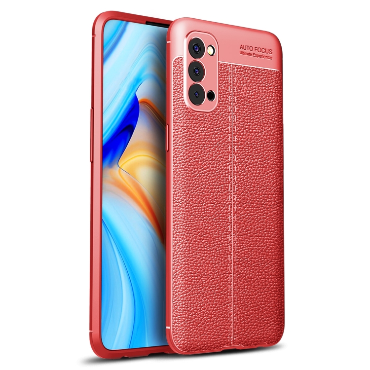

For OPPO Reno4 4G Litchi Texture TPU Shockproof Case(Red)