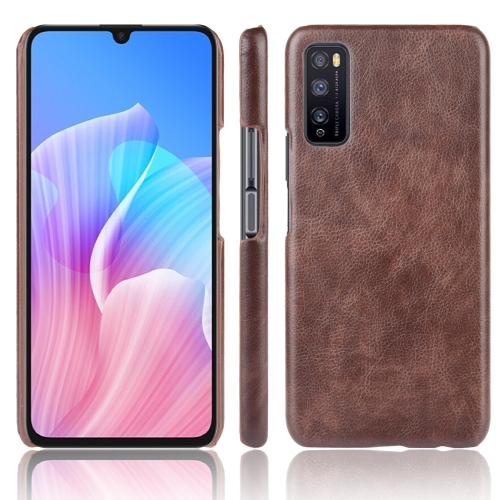 

For Huawei Enjoy Z/Enjoy 20 Pro Shockproof Litchi Texture PC + PU Case(Brown)