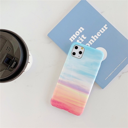 

For iPhone 12 mini TPU Smooth Marbled IMD Mobile Phone Case(Rainbow F16)