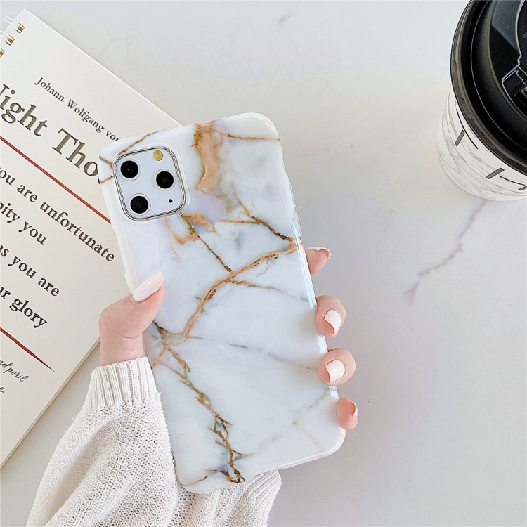 

For iPhone 12 Pro Max TPU Smooth Marbled IMD Mobile Phone Case(Snow Gold F23)