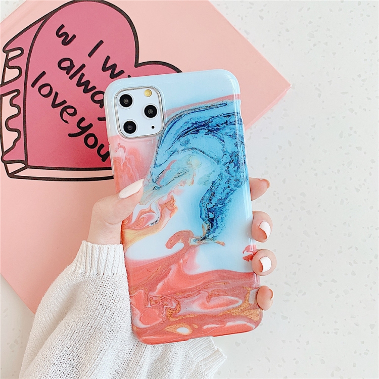 

For iPhone 12 Pro Max TPU Smooth Marbled IMD Mobile Phone Case(Norwegian Red F20)