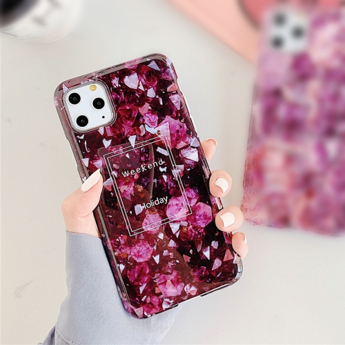 

For iPhone 12 / 12 Pro TPU Smooth Marbled IMD Mobile Phone Case(Purple Stone F12)