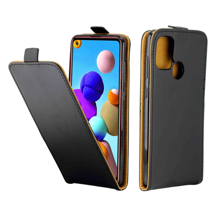 

For Samsung Galaxy A21S Business Style Vertical Flip TPU Leather Case with Card Slot(Black)